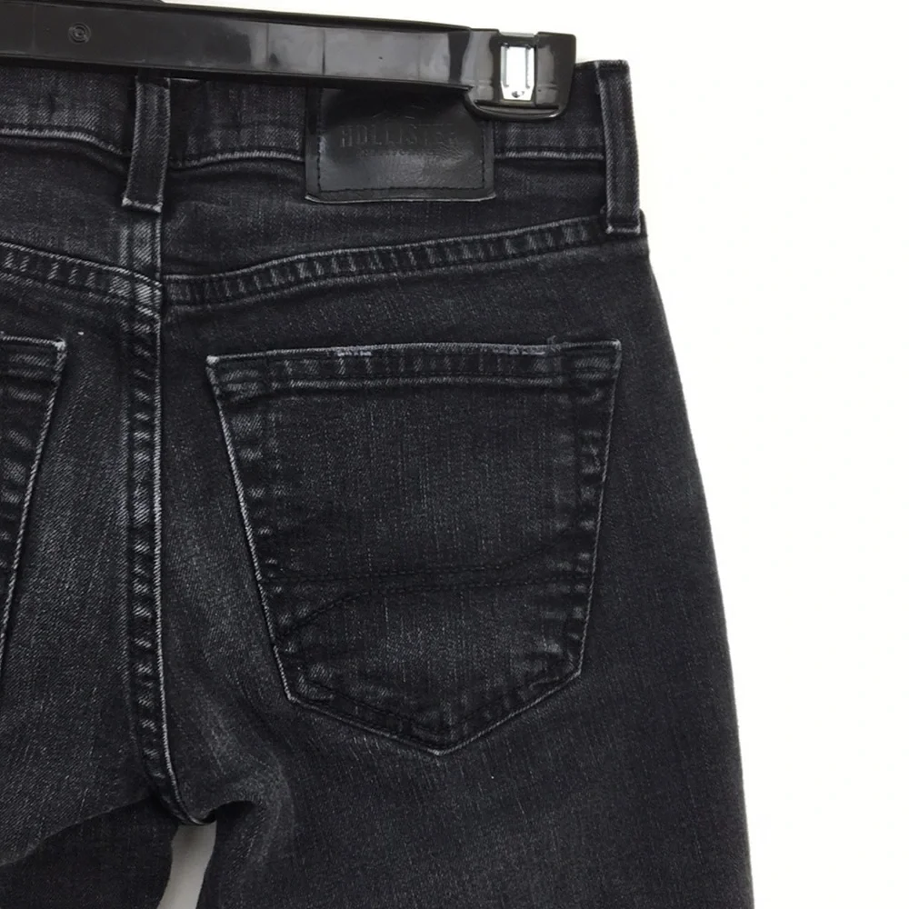 Hollister Mens Skinny Epic Flex Black Denim Jeans Size 26x28 EXCELLENT Condition